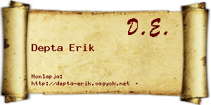 Depta Erik névjegykártya